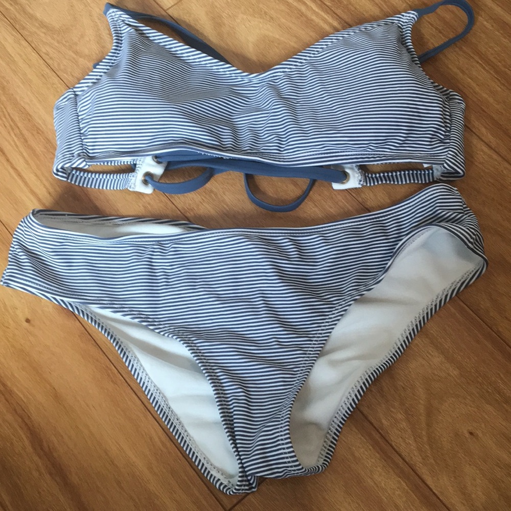 Navy & White Stripe Bikini Set